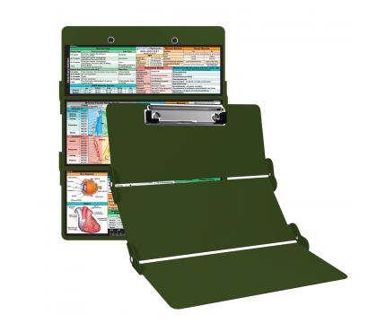 WhiteCoat Clipboard® Trifold - Army Green Veterinary Medicine Edition